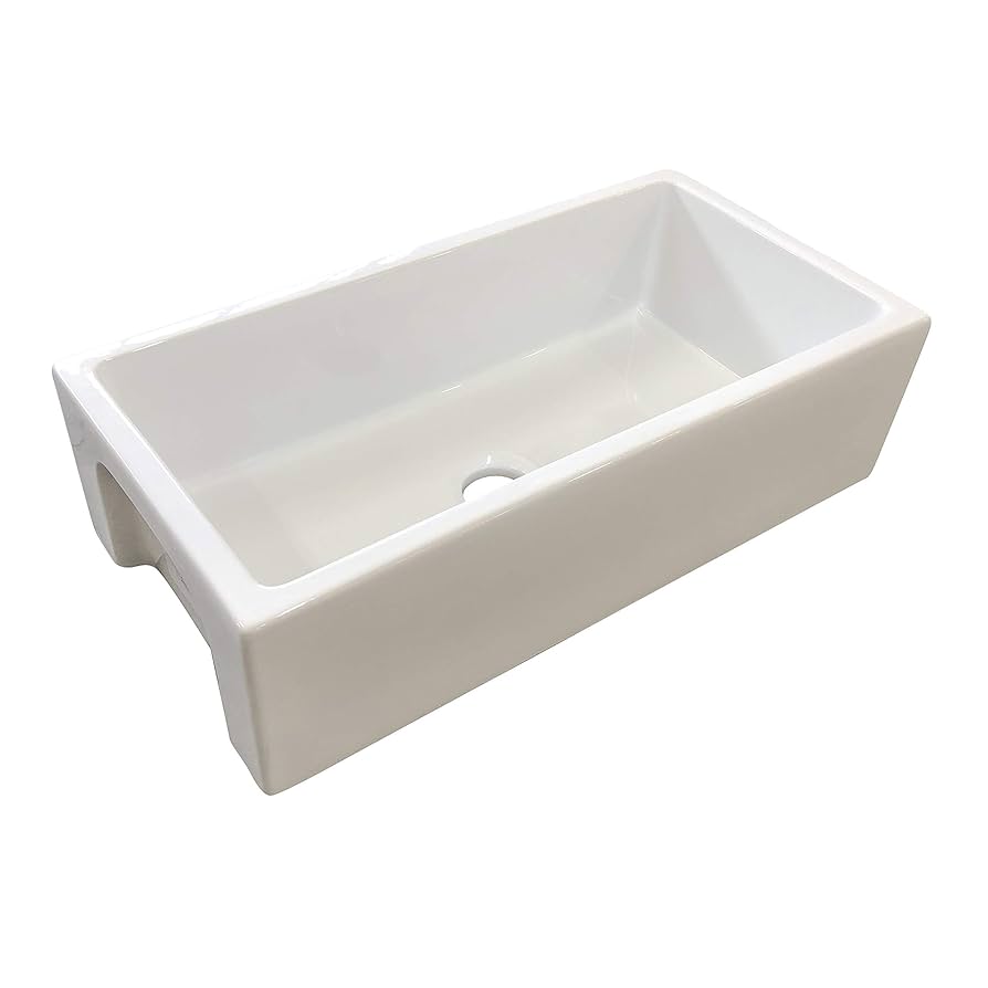 Fireclay Sink, Single Bowl Farmhouse Apron Kitchen Sink